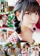 A collage of photos of a girl drinking a milkshake.